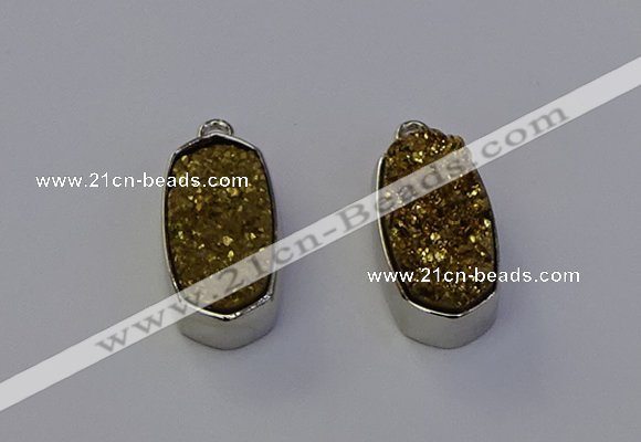 NGP6897 10*22mm - 12*25mm freeform plated druzy quartz pendants