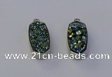 NGP6898 10*22mm - 12*25mm freeform plated druzy quartz pendants