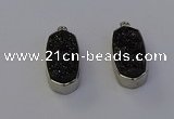 NGP6902 10*22mm - 12*25mm freeform plated druzy quartz pendants
