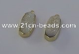 NGP6906 10*22mm - 12*25mm freeform plated druzy quartz pendants