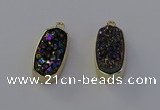 NGP6910 10*22mm - 12*25mm freeform plated druzy quartz pendants