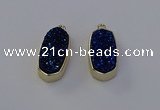 NGP6911 10*22mm - 12*25mm freeform plated druzy quartz pendants