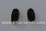 NGP6913 10*22mm - 12*25mm freeform plated druzy quartz pendants