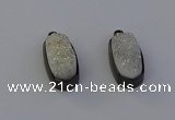 NGP6917 10*22mm - 12*25mm freeform plated druzy quartz pendants