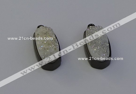 NGP6917 10*22mm - 12*25mm freeform plated druzy quartz pendants