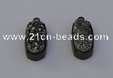 NGP6918 10*22mm - 12*25mm freeform plated druzy quartz pendants