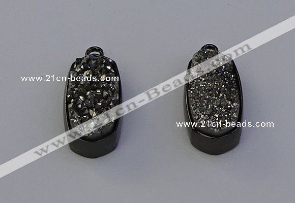 NGP6918 10*22mm - 12*25mm freeform plated druzy quartz pendants