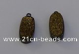 NGP6919 10*22mm - 12*25mm freeform plated druzy quartz pendants