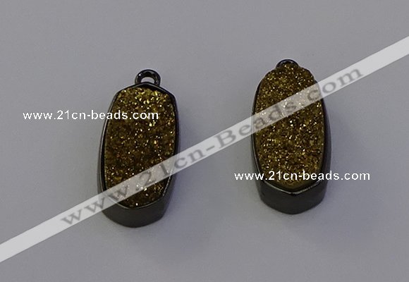 NGP6919 10*22mm - 12*25mm freeform plated druzy quartz pendants