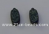 NGP6920 10*22mm - 12*25mm freeform plated druzy quartz pendants