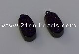 NGP6923 10*22mm - 12*25mm freeform plated druzy quartz pendants