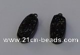 NGP6924 10*22mm - 12*25mm freeform plated druzy quartz pendants