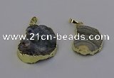 NGP6943 18*25mm - 25*30mm freeform druzy agate pendants wholesale