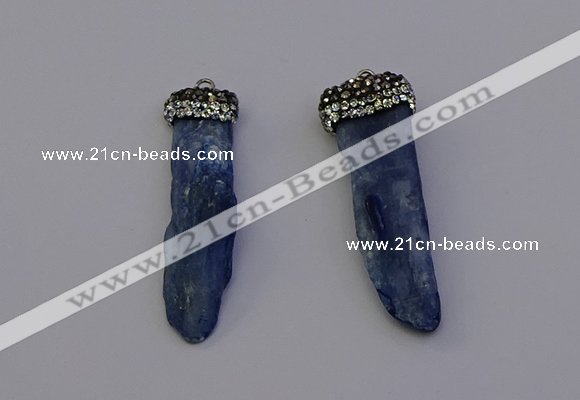 NGP6959 10*35mm - 15*45mm freeform blue kyanite pendants