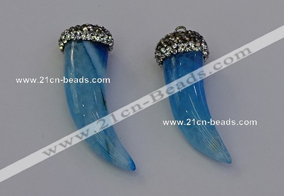 NGP6965 12*40mm - 15*45mm horn agate gemstone pendants