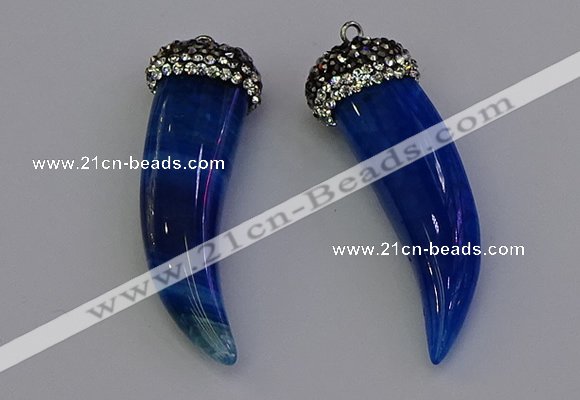 NGP6967 12*40mm - 15*45mm horn agate gemstone pendants