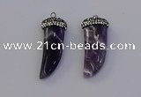 NGP6975 12*40mm - 15*45mm horn amethyst pendants wholesale