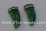 NGP6979 12*40mm - 15*45mm horn green aventurine pendants wholesale