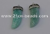 NGP6980 12*40mm - 15*45mm horn amazonite pendants wholesale