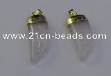 NGP6992 12*40mm - 15*45mm horn white crystal pendants wholesale