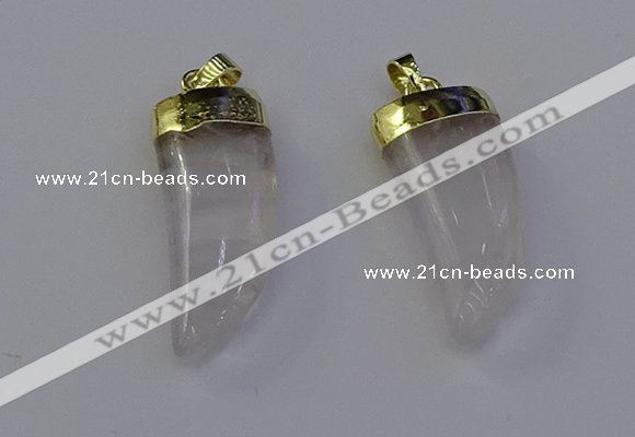 NGP6992 12*40mm - 15*45mm horn white crystal pendants wholesale