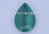 NGP701 22*30mm flat teardrop natural malachite gemstone pendant