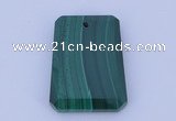 NGP703 20*30mm trapezoid natural malachite gemstone pendant