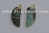 NGP7036 12*35mm - 14*40mm horn amazonite pendants wholesale