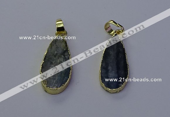 NGP7046 12*25mm - 13*28mm flat teardrop blue kyanite pendants