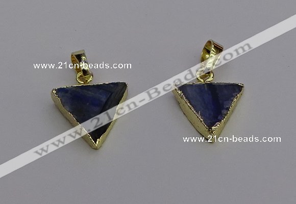 NGP7048 14*15mm triangle blue kyanite pendants wholesale