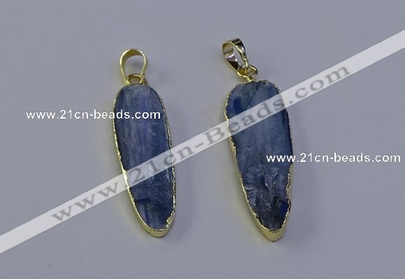 NGP7049 13*35mm - 14*40mm flat teardrop blue kyanite pendants