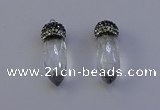 NGP7055 12*30mm - 15*35mm faceted bullet white crystal pendants