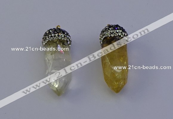 NGP7058 12*30mm - 15*35mm faceted bullet citrine pendants