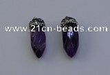 NGP7060 12*30mm - 15*35mm faceted bullet amethyst pendants