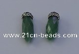 NGP7064 12*30mm - 15*35mm faceted bullet green aventurine pendants