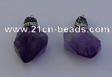 NGP7088 25*35mm - 28*45mm faceted nuggets amethyst pendants