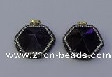 NGP7116 30*30mm hexagon amethyst gemstone pendants wholesale