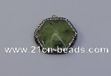 NGP7117 30*30mm hexagon green qutilated quartz pendants wholesale