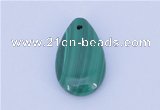 NGP714 12*20mm flat teardrop natural malachite gemstone pendant