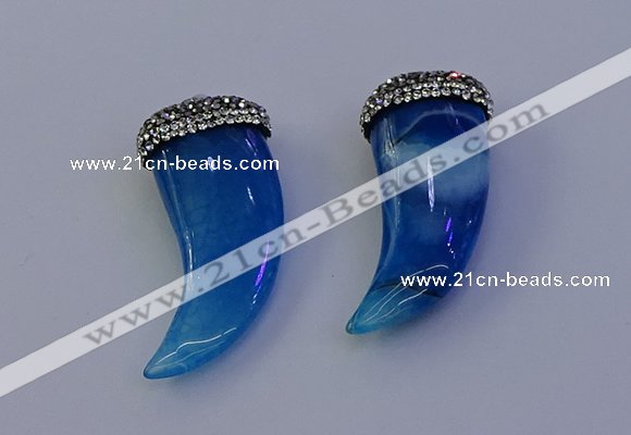 NGP7141 20*50mm - 22*55mm oxhorn agate gemstone pendants