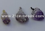 NGP7149 20*40mm - 30*45mm faceted nuggets amethyst pendants