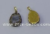 NGP7151 20*25mm freeform druzy agate pendants wholesale