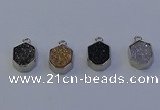 NGP7159 12*15mm plated druzy agate pendants wholesale