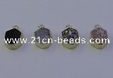 NGP7165 12*15mm plated druzy agate pendants wholesale