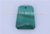 NGP717 18*23mm trapezoid natural malachite gemstone pendant