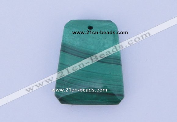 NGP717 18*23mm trapezoid natural malachite gemstone pendant