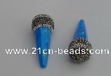 NGP7173 20*50mm faceted cone white howlite turquoise pendants