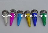 NGP7176 20*50mm faceted cone white howlite turquoise pendants