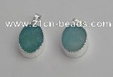 NGP7188 15*20mm oval druzy quartz pendants wholesale