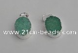 NGP7189 15*20mm oval druzy quartz pendants wholesale